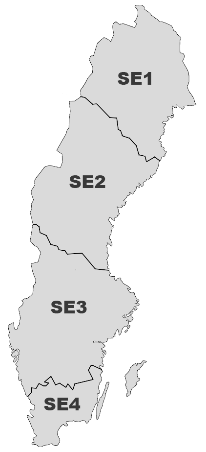 Karta över elområden