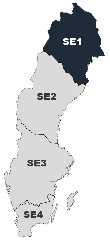 Karta över elområde SE1