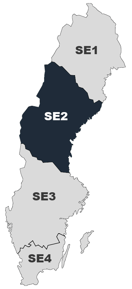 Karta över elområde SE2