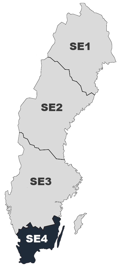 Karta över elområden